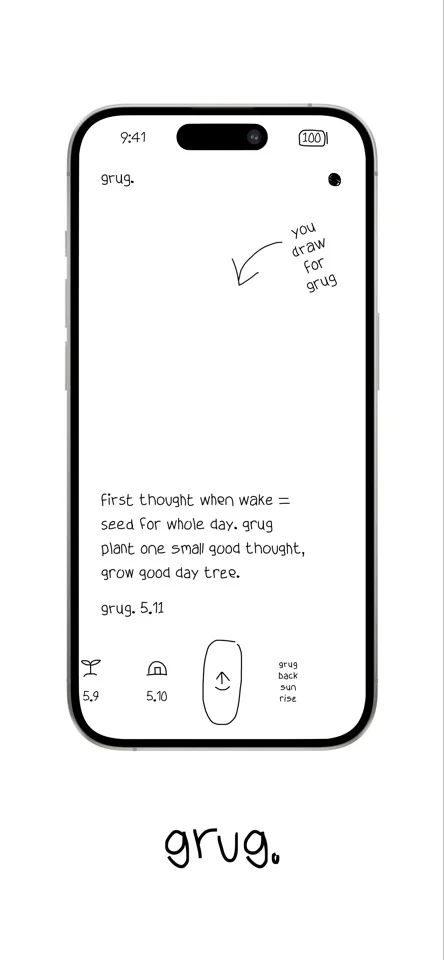 An official screenshot of grug’s playful screen time interface