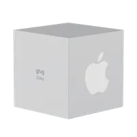 The silver Apple Design Award engraved with grug and Ocho